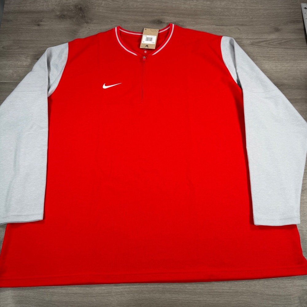 Nike Dri-Fit Coaches FJ9549-631 Red 1/4 Zip Golf Training Jacket Mens 4XL